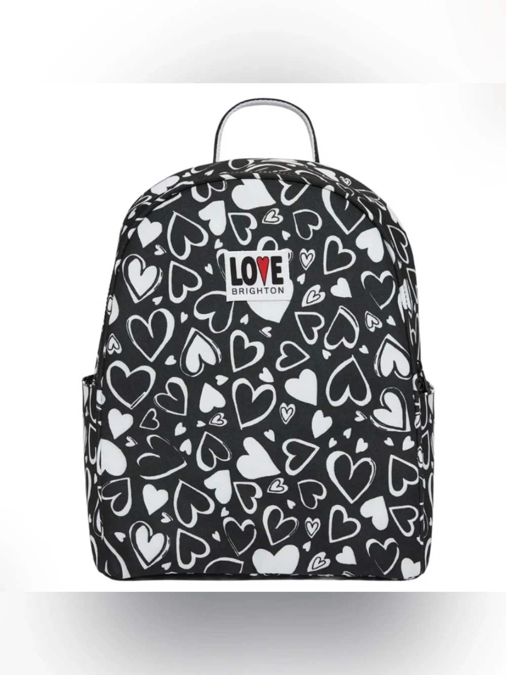 Brighton Endless Love Heart Print Black White Mini Backpack Bookbag NWOT Limited